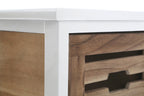Natural and White Wooden 4 Drawer Chest