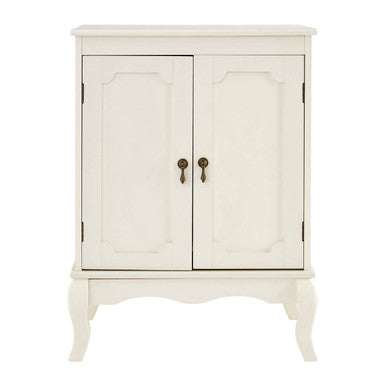 Ivory 2 Door Cabinet with Carved Legs