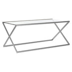 Clear Glass and Nickel Finish Coffee Table