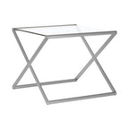 Clear Glass and Nickel Finish Side Table