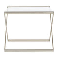 Clear Glass and Nickel Finish Side Table