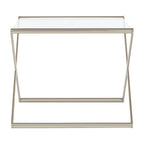Clear Glass and Nickel Finish Side Table