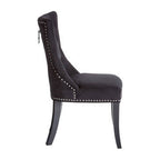 Black Cotton Velvet Dining Chair