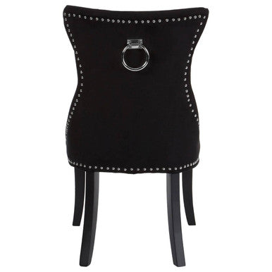 Black Cotton Velvet Dining Chair