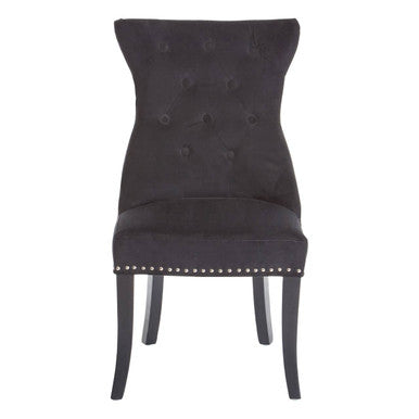 Black Cotton Velvet Dining Chair