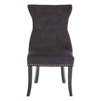 Black Cotton Velvet Dining Chair