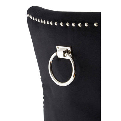 Black Cotton Velvet Dining Chair