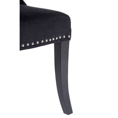 Black Cotton Velvet Dining Chair