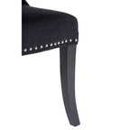 Black Cotton Velvet Dining Chair