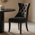 Black Cotton Velvet Dining Chair