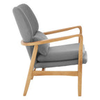 Grey Fabric Chair with Natural Birchwood Frame