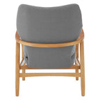 Grey Fabric Chair with Natural Birchwood Frame