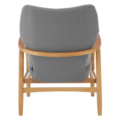 Grey Fabric Chair with Natural Birchwood Frame