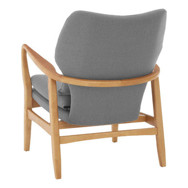Grey Fabric Chair with Natural Birchwood Frame