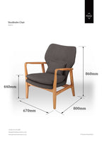 Grey Fabric Chair with Natural Birchwood Frame