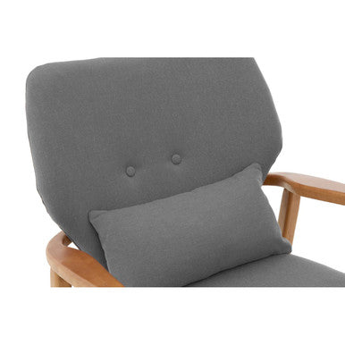 Grey Fabric Chair with Natural Birchwood Frame