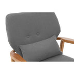 Grey Fabric Chair with Natural Birchwood Frame