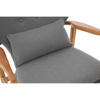Grey Fabric Chair with Natural Birchwood Frame