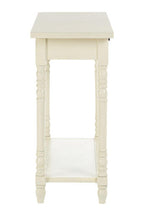 Ivory Wooden 2 Drawer Console Table with Lower Shelf