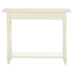Ivory Wooden 2 Drawer Console Table with Lower Shelf
