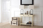 Ivory Wooden 2 Drawer Console Table with Lower Shelf