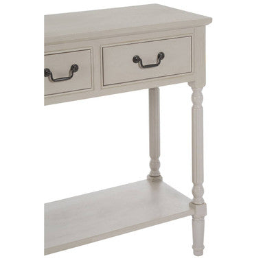 Grey Putty Wooden 3 Drawer Console Table with Lower Shelf