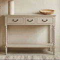 Grey Putty Wooden 3 Drawer Console Table with Lower Shelf