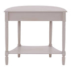 Grey Putty Wooden Half Moon 1 Drawer Console Table with Lower Shelf