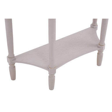 Grey Putty Wooden Half Moon 1 Drawer Console Table with Lower Shelf