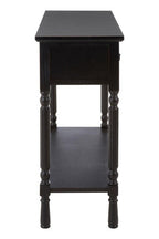 Vintage Black Wooden 3 Drawer Console Table with Lower Shelf