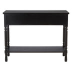 Vintage Black Wooden 3 Drawer Console Table with Lower Shelf