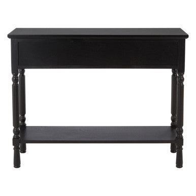Vintage Black Wooden 3 Drawer Console Table with Lower Shelf