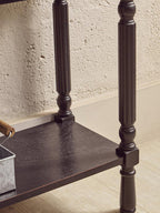 Vintage Black Wooden 3 Drawer Console Table with Lower Shelf