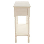 Ivory Wooden 3 Drawer Console Table with Lower Shelf