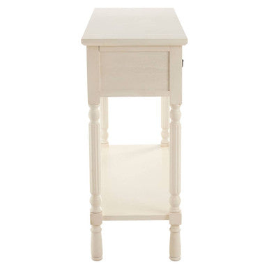 Ivory Wooden 3 Drawer Console Table with Lower Shelf