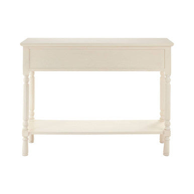 Ivory Wooden 3 Drawer Console Table with Lower Shelf
