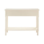 Ivory Wooden 3 Drawer Console Table with Lower Shelf