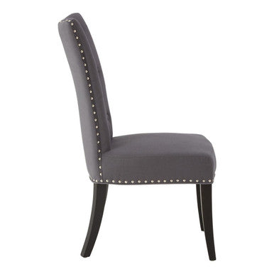 Grey Cotton and Linen Dining Chair