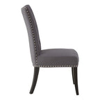 Grey Cotton and Linen Dining Chair