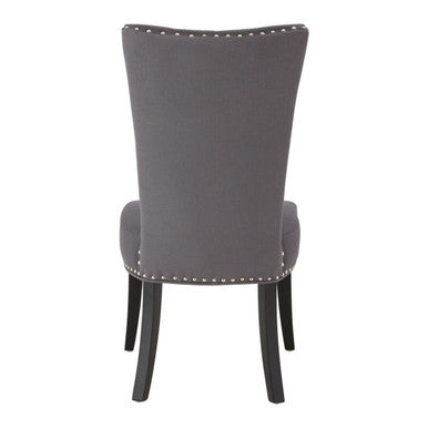 Grey Cotton and Linen Dining Chair
