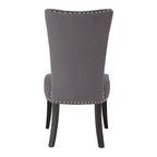 Grey Cotton and Linen Dining Chair