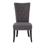 Grey Cotton and Linen Dining Chair