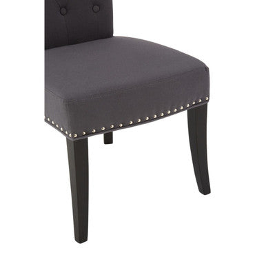Grey Cotton and Linen Dining Chair