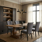 Grey Cotton and Linen Dining Chair