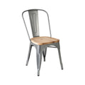 Silver Chair in Powder Coated Metal and Wood