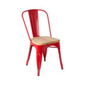 Red Chair in Powder Coated Metal and Wood