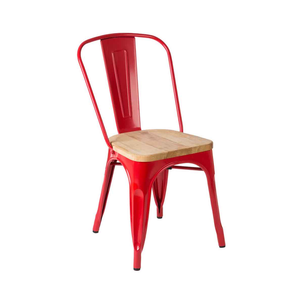 Red Chair in Powder Coated Metal and Wood