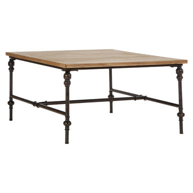 Natural Wooden Washed Finish Square Coffee Table