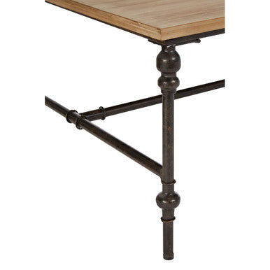 Natural Wooden Washed Finish Square Coffee Table
