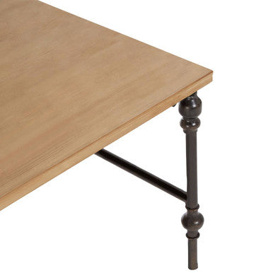 Natural Wooden Washed Finish Square Coffee Table
